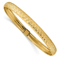 Thumbnail for 14k Hexagonal Design Diamond-cut Flexible Bangle