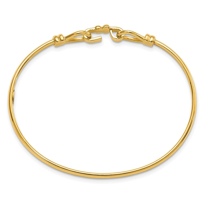 14K Polished Fancy Flexible Hook Bangle