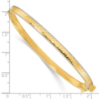 Thumbnail for 14k Two-tone Polished D/C Hinged Bangle