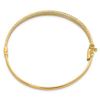 Thumbnail for 14K Two-tone 4-6.5mm Polished D/C Hinged Bangle