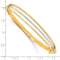 Thumbnail for 14K Two-tone 4-6.5mm Polished D/C Hinged Bangle