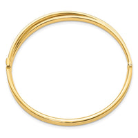 Thumbnail for 14ky 4/16 Polished Bypass Hinged Bangle