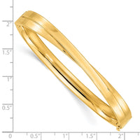 Thumbnail for 14ky 4/16 Polished Bypass Hinged Bangle