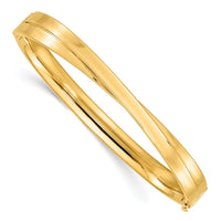 Thumbnail for 14ky 4/16 Polished Bypass Hinged Bangle