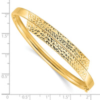 Thumbnail for 14ky 3/16 Polished & Diamond-cut Overlap Hinged Bangle