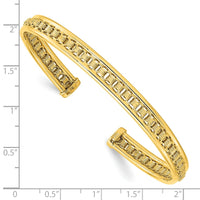 Thumbnail for 14K Polished & Textured Cuff Bangle