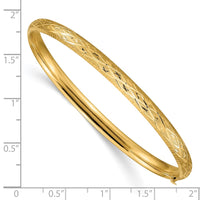 Thumbnail for 14k 3/16 Diamond-cut Fancy Hinged Bangle Bracelet