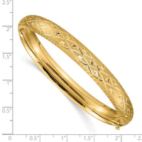 Thumbnail for 14k 5/16 Diamond-cut Fancy Hinged Bangle Bracelet