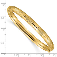 Thumbnail for 14k 4/16 Diamond-cut Fancy Hinged Bangle Bracelet