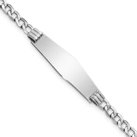 Thumbnail for 14k WG Semi-solid Soft Diamond Shape Cuban Link ID Bracelet