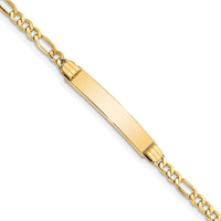 Thumbnail for 14k Semi-solid Polished Figaro Link ID Bracelet
