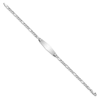 Thumbnail for 14k WG Semi-solid Soft Diamond Shape Figaro Link ID Bracelet