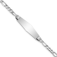 Thumbnail for 14k WG Semi-solid Soft Diamond Shape Figaro Link ID Bracelet