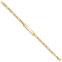 Thumbnail for 14k Semi-solid Figaro ID Bracelet