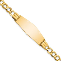 Thumbnail for 14k Semi-Solid Soft Diamond Shape Curb Link ID Bracelet