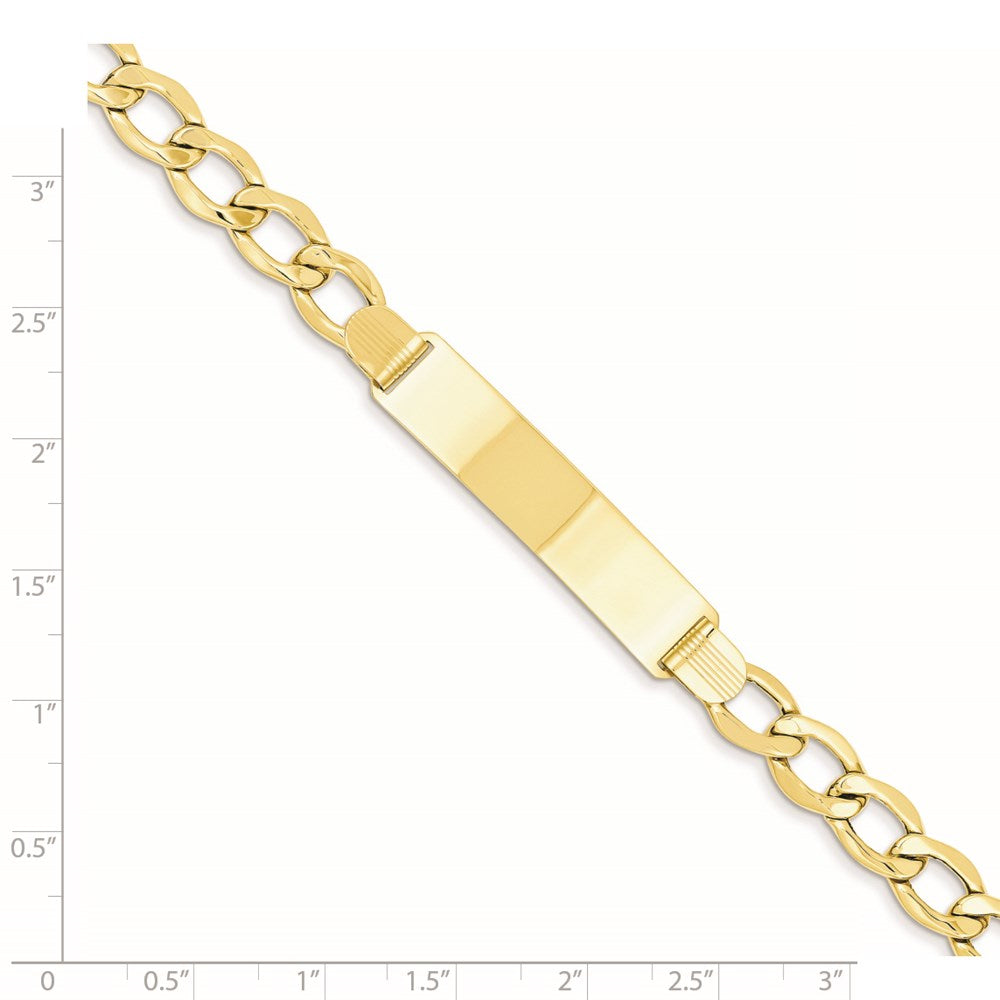 14k Semi-Solid Curb Link 9mm ID Bracelet