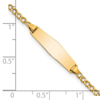 Thumbnail for 14k Semi-solid Soft Diamond Shape Cuban ID Bracelet