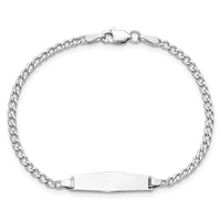 Thumbnail for 14k WG Semi-solid Soft Diamond Shape Cuban ID Bracelet