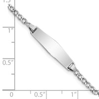 Thumbnail for 14k WG Semi-solid Soft Diamond Shape Cuban ID Bracelet