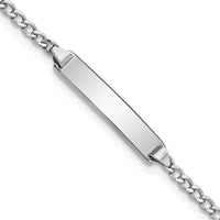 Thumbnail for 14k WG Polished Semi-Solid Cuban ID Bracelet