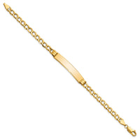 Thumbnail for 14k Polished Semi-Solid Cuban ID Bracelet