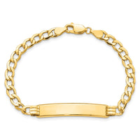 Thumbnail for 14k Polished Semi-Solid Cuban ID Bracelet