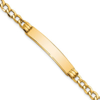 Thumbnail for 14k Polished Semi-Solid Cuban ID Bracelet