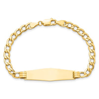 Thumbnail for 14k Polished Semi-Solid Soft Diamond Shape Cuban ID Bracelet
