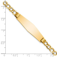 Thumbnail for 14k Polished Semi-Solid Soft Diamond Shape Cuban ID Bracelet
