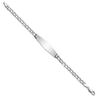 Thumbnail for 14k WG Polished Semi-Solid Soft Diamond Shape Cuban ID Bracelet