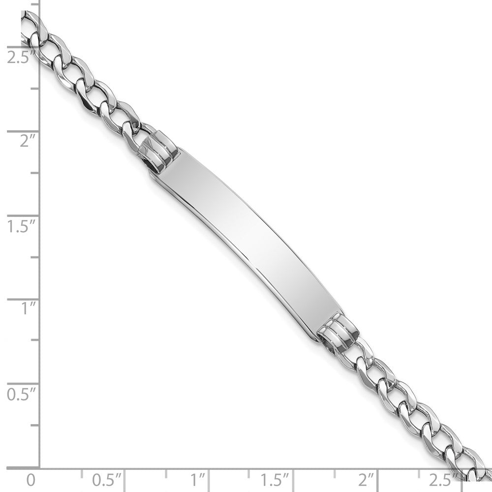 14k Polished Semi-Solid Cuban ID Bracelet