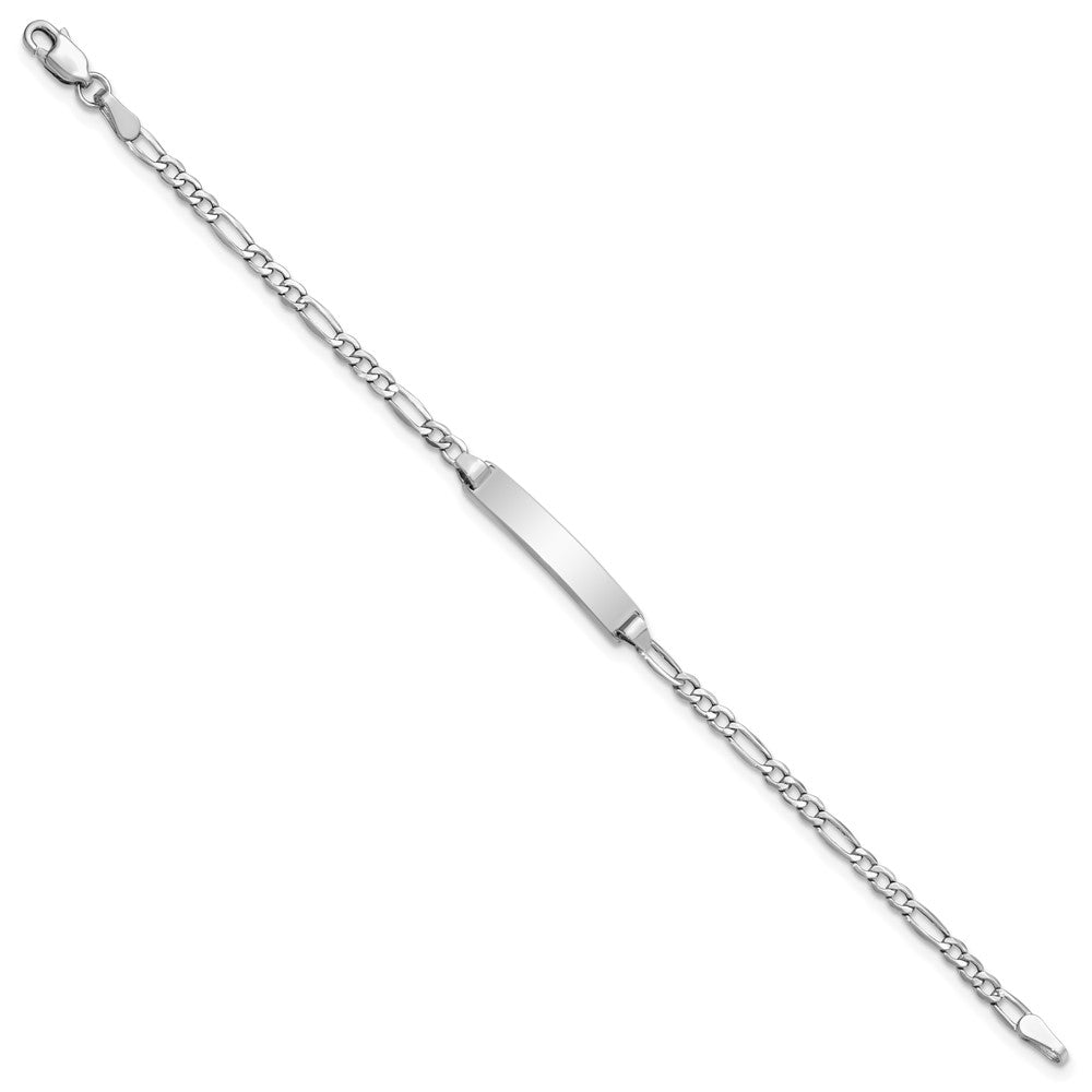 14k Semi-Solid Polished Figaro ID Bracelet