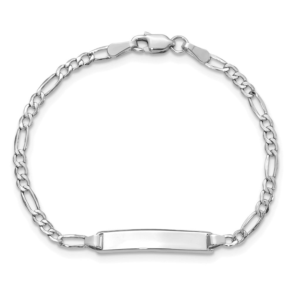 14k Semi-Solid Polished Figaro ID Bracelet