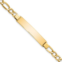 Thumbnail for 14k Polished Semi-Solid Figaro ID Bracelet