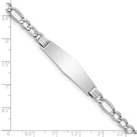 Thumbnail for 14K WG Polished Semi-Solid Soft Diamond Shape Figaro ID Bracelet