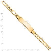 Thumbnail for 14k Polished Semi-Solid Figaro ID Bracelet