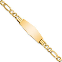 Thumbnail for 14k Polished Semi-Solid Soft Diamond Shape Figaro ID Bracelet