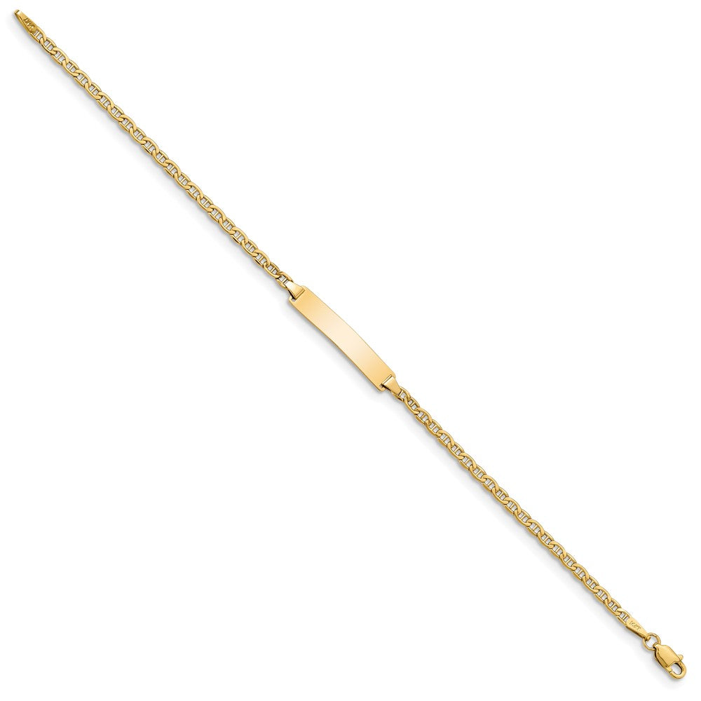 14k Semi-Solid Polished Anchor  ID Bracelet