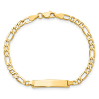 Thumbnail for 14k Semi-Solid Figaro Link ID Bracelet