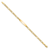 Thumbnail for 14k Semi-Solid Soft Diamond Shape Figaro Link ID Bracelet