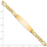 Thumbnail for 14k Semi-Solid Figaro Link Soft Diamond Shape ID Bracelet