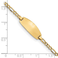 Thumbnail for 14k White Gold Semi-Solid Oval Figaro ID Bracelet