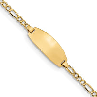 Thumbnail for 14k White Gold Semi-Solid Oval Figaro ID Bracelet