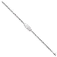 Thumbnail for 14k White Gold Semi-Solid Oval Figaro ID Bracelet
