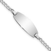 Thumbnail for 14k White Gold Semi-Solid Oval Curb ID Bracelet