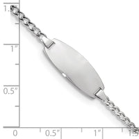 Thumbnail for 14k White Gold Semi-Solid Oval Curb ID Bracelet