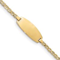 Thumbnail for 14k White Gold Semi-Solid Oval Anchor ID Bracelet
