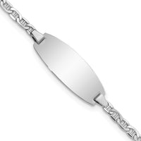 Thumbnail for 14k White Gold Semi-Solid Oval Anchor ID Bracelet