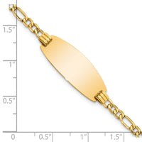 Thumbnail for 14k White Gold Semi-Solid Oval Figaro Oval ID Bracelet