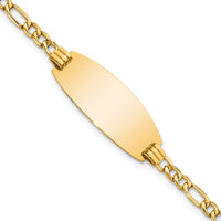 Thumbnail for 14k Semi-Solid Oval ID Figaro Bracelet